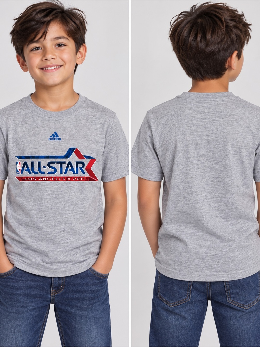 adidas Gray Short-Sleeve All-Star Graphic Tee